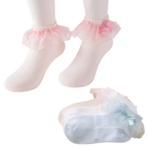 Summer Kids Girl Lace Frill Mesh Ankle Socks for Girls 2-6 Years Children ruffled Socks Toddler Dress Lace Socks White Pink Blue