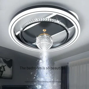 Modern Crystal LED Ceiling Lamp Eastern Minimalist Round Lamp Pendant Lamp Living Room Bedroom Study Decoration Indoor Lighting