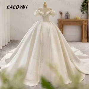 Elegant Soft Satin Off The Shoulder 2023 Wedding Dress Vintage French Mori Department Simple Luxury Ball Gown Vestidos de novia