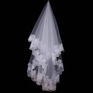 Women 120CM One Layer Lace Edge Veil Ivory Long Viel Wedding & Events Bridal Hair Accessories