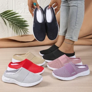 Women's slippers wear thick soled women's shoes women breathable half drag single shoe casual shoes